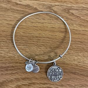 Alex and Ani Let Creativity Rule Charm Silver Bangle